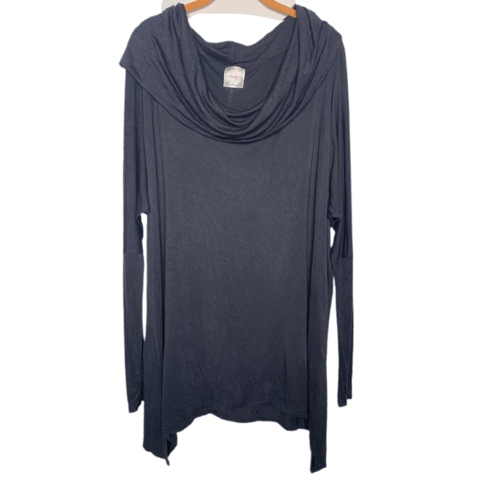 Nymphe Gray Cowl Neck Shark Hem Tunic‎